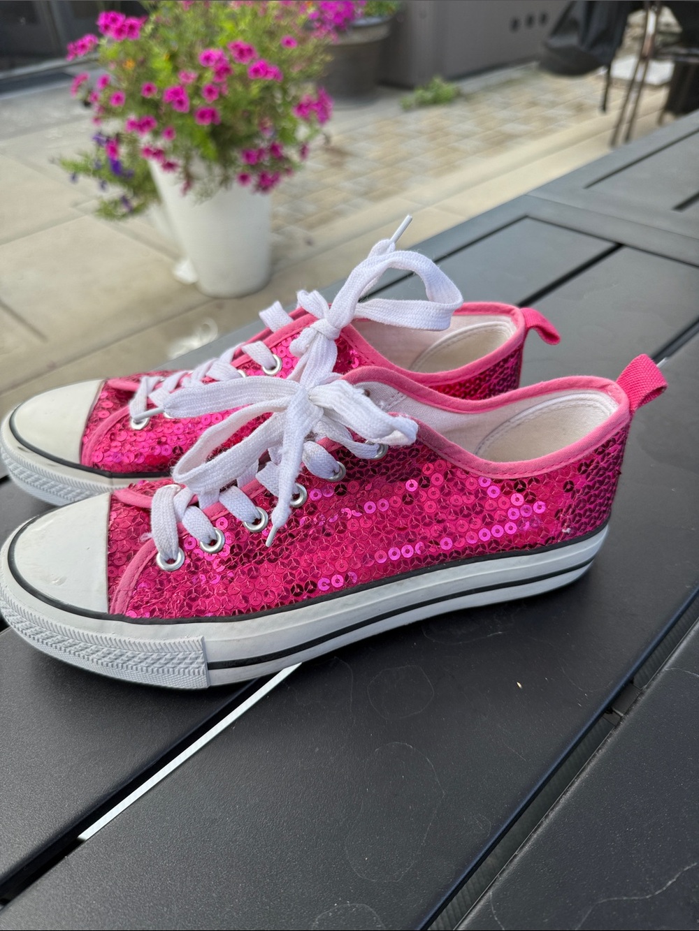 Rue21 Hot Pink Sequin Low-Top Sneakers